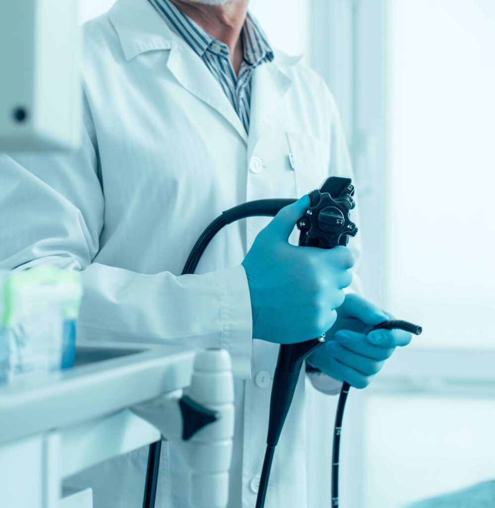 Doctor holding a Colonoscopy